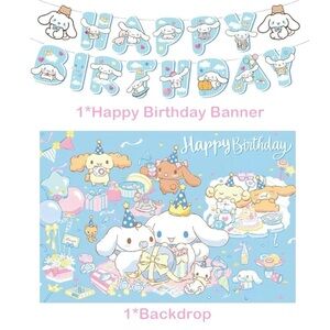 Cinnamoroll Theme Happy Birthday Banner & Backdrop